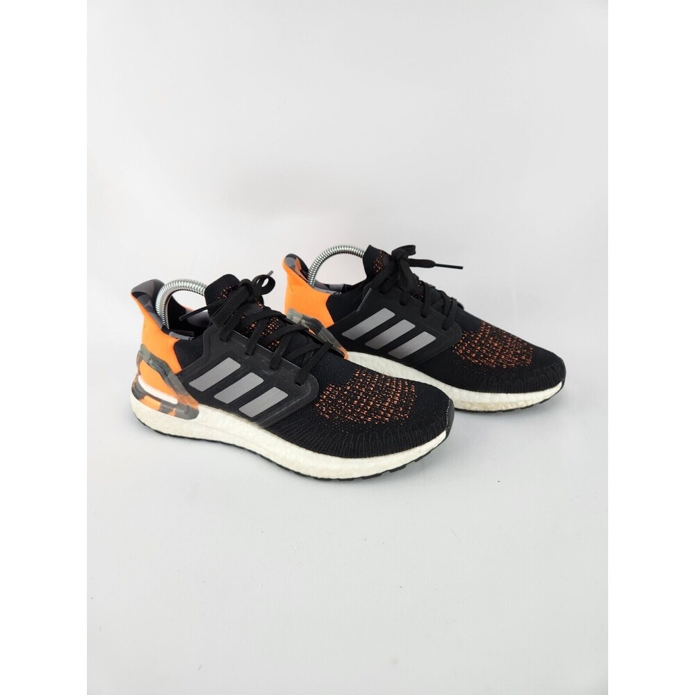 Adidas Ultraboost 20 Low Top Men's Running Shoes Black Orange Camo FV8322 Sz 7